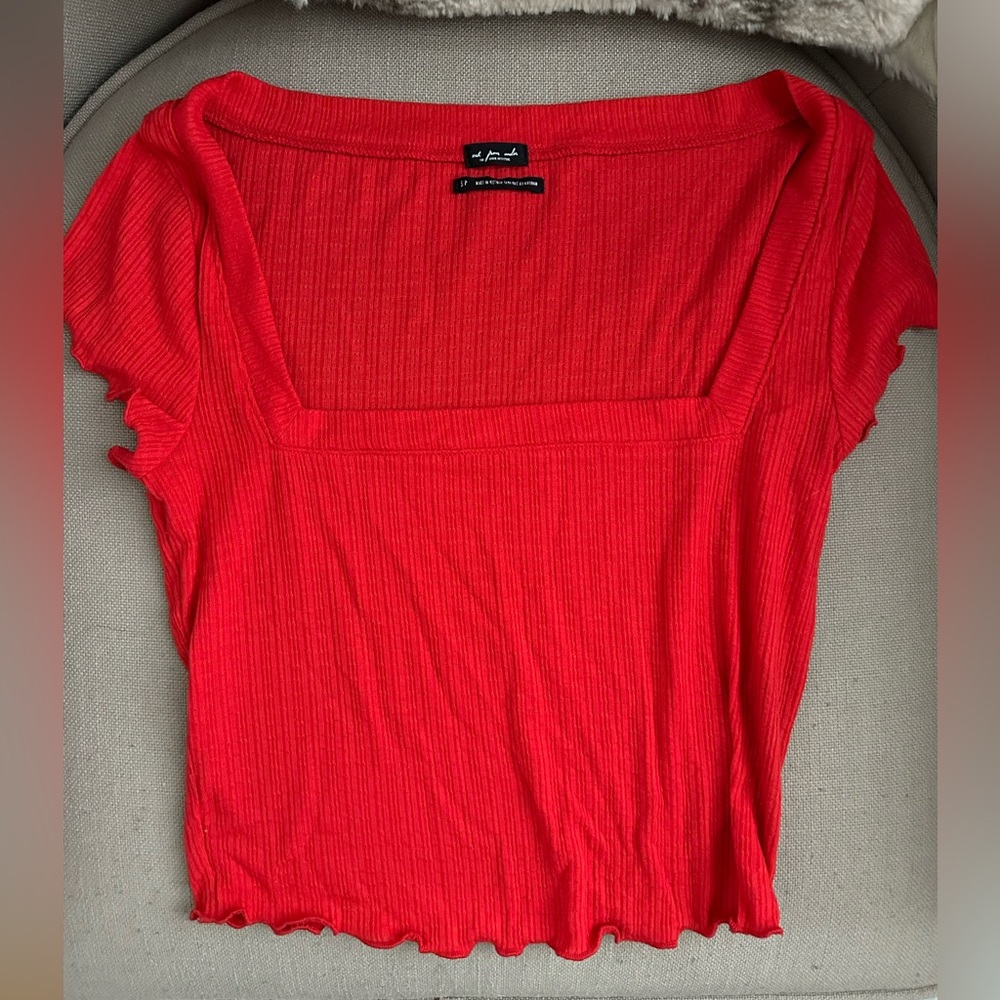 Urban Outfitters Out from Under Red Squareneck Crop Top